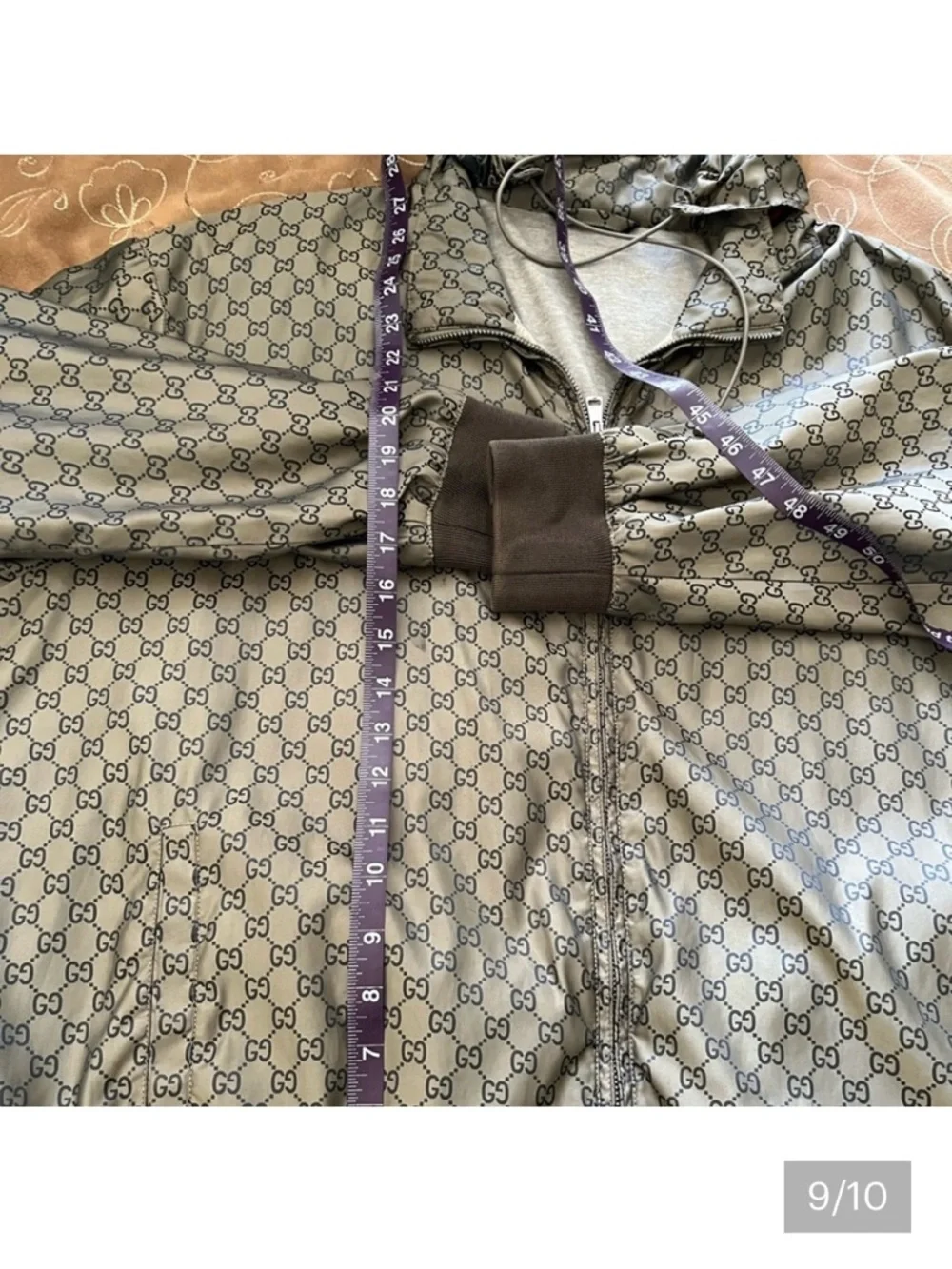 Gucci GG Supreme Monogram Bomber Jacket - Men’s XXL Tan Brown - Authentic